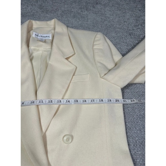 Vtg Norton McNaughton Blazer Womens 12 Ivory Wool Double Breasted Old Money Read - Picture 8 of 14